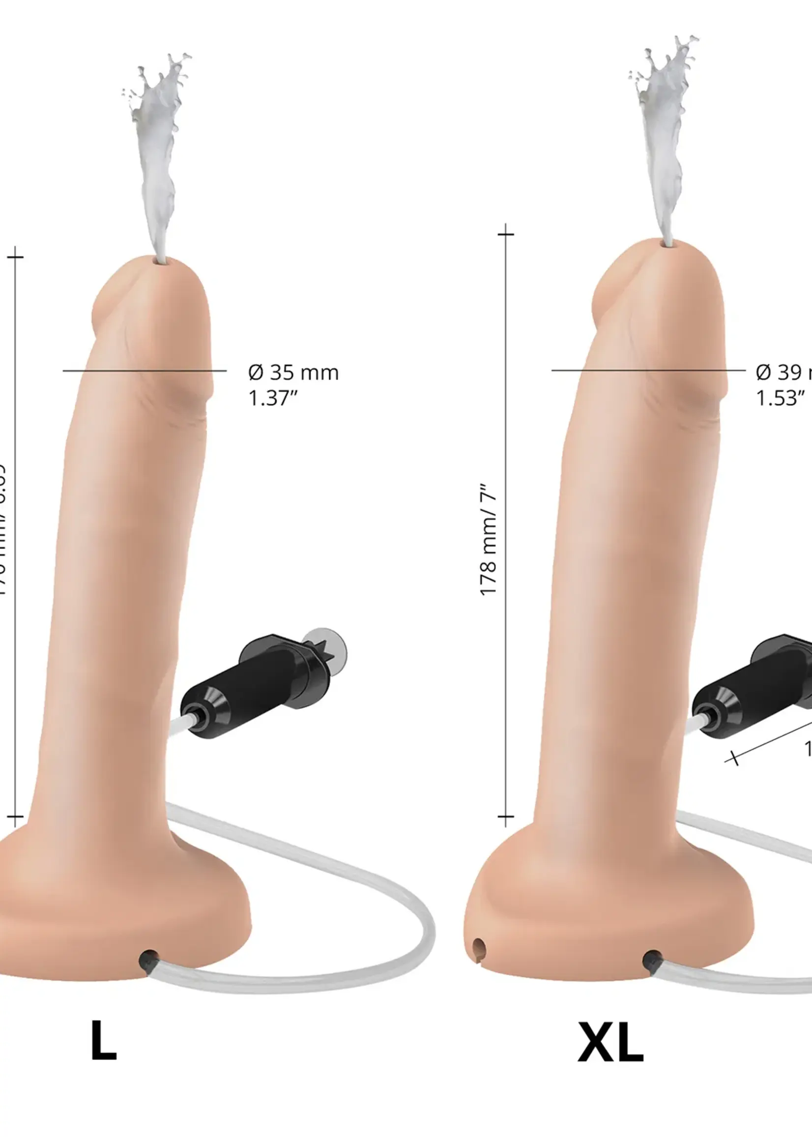 Strap-On-Me Godemiché réaliste à éjaculation féminine – Taille L – Nu