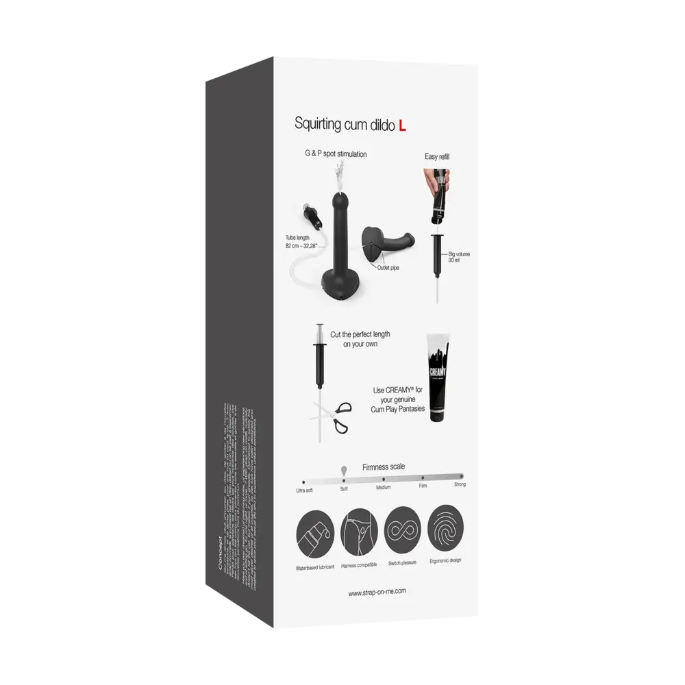 Strap-On-Me Strap on Me – Godemiché réaliste à éjaculation féminine – Taille L – Noir