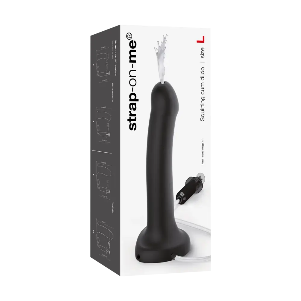 Strap-On-Me Godemiché réaliste à éjaculation féminine – Taille L – Noir
