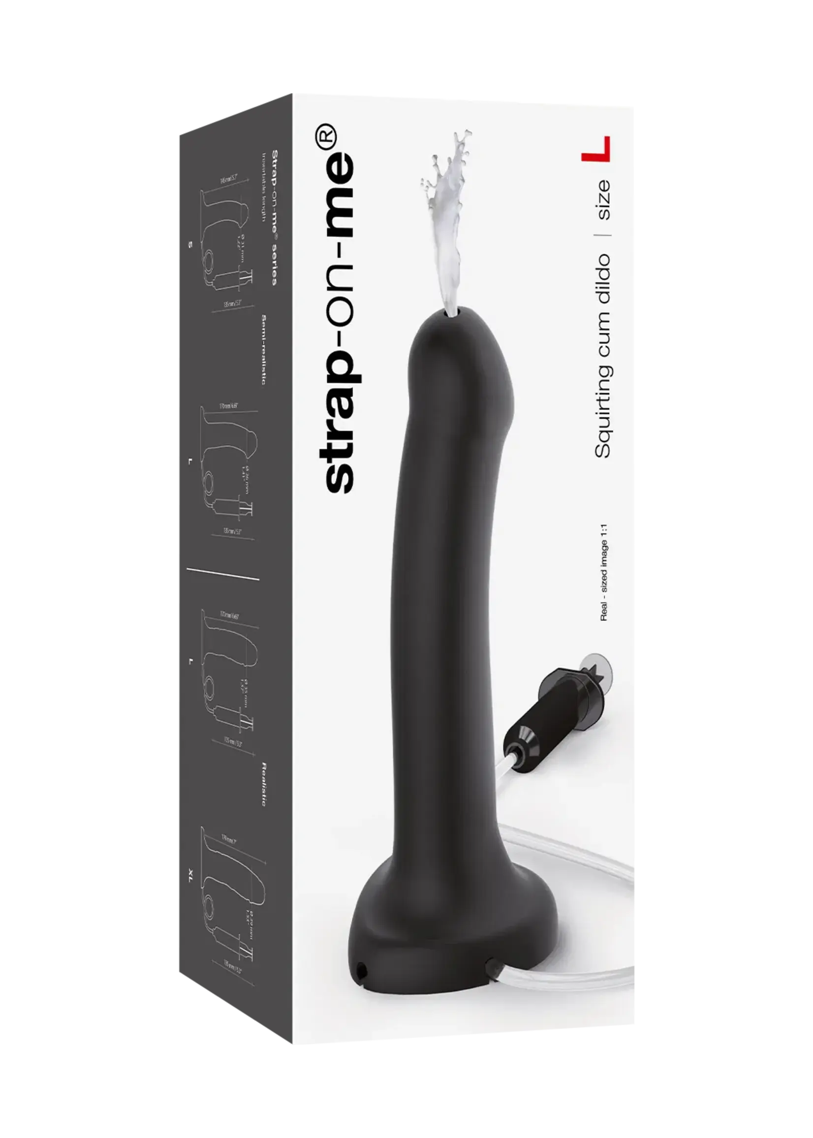Strap-On-Me Godemiché réaliste à éjaculation féminine – Taille L – Noir