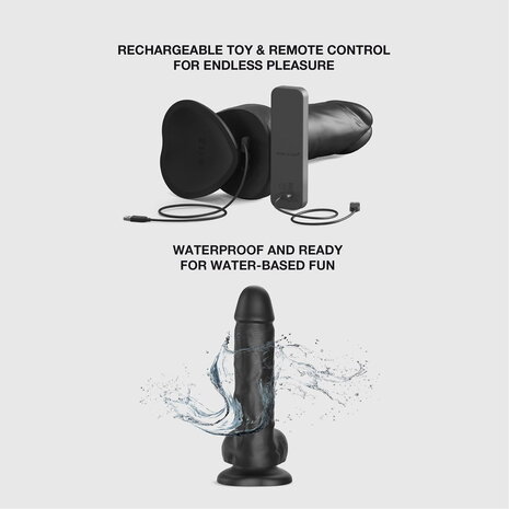 Strap-On-Me Draaiende en vibrerende realistische dildo – Maat L – Zwart Strap-On-Me Draaiende en vibrerende realistische dildo – Maat L – Zwart