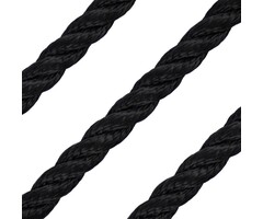 16mm Mooring & Anchor Rope 3-Strand Polyester Black