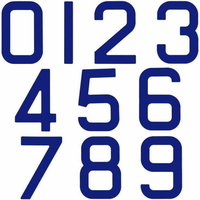 Sail Numbers 45cm Blue