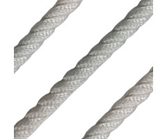 8mm Landvast & Ankerlijn 3-Strengs Polyester Wit