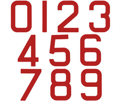 Sail Numbers 23cm Red