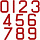 Sail Numbers 23cm Red