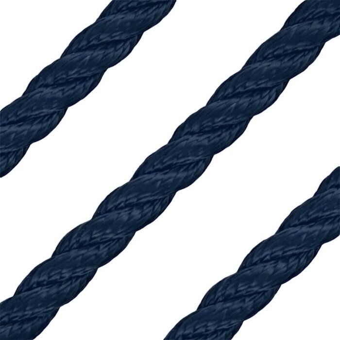 8mm Mooring & Anchor Rope 3-Strand Polyester Blue