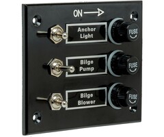 Boat Switch Panel 12V 3-Gang 115x93mm