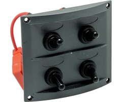 Schakelpaneel Boot 12V met 4 Schakelaars 109x97mm