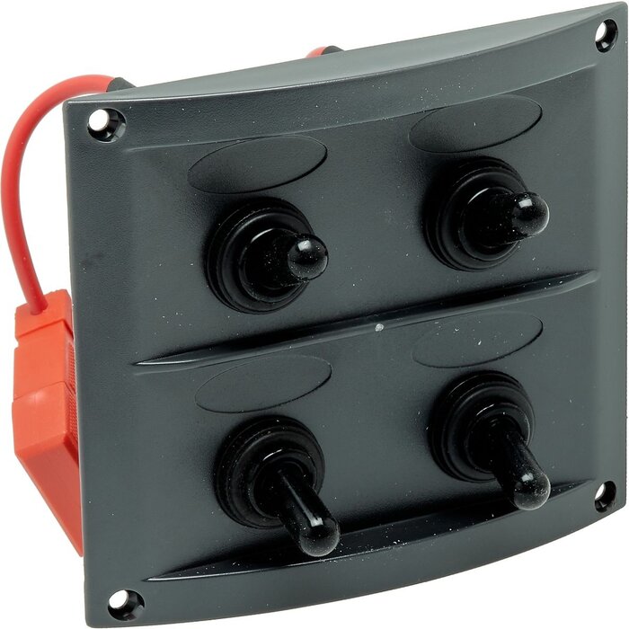Schakelpaneel Boot 12V met 4 Schakelaars 109x97mm