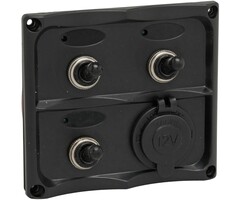 Schakelpaneel Boot 12V met 3 Schakelaars 109x99mm