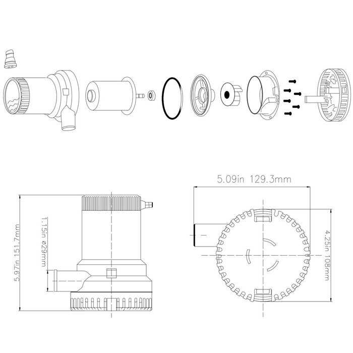 Ocean Bilgepomp 1500 GPH 12V