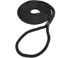 8mm Fenderlijn met Lus 1,5m Deluxe Polyester Zwart
