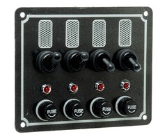 Boat Switch Panel 12V 4-Gang 125x100mm