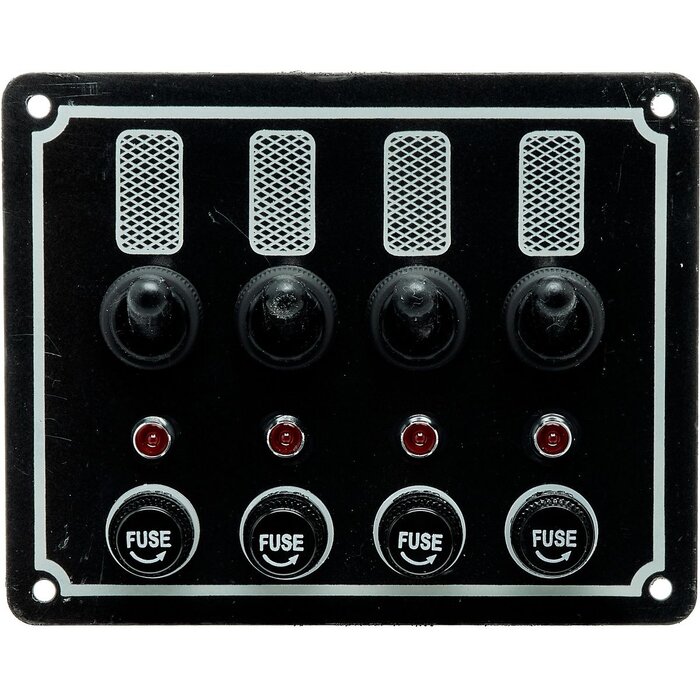 Boat Switch Panel 12V 4-Gang 125x100mm