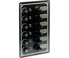 Boat Switch Panel 12V 6-Gang 100x170mm