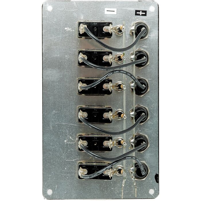 Schakelpaneel Boot 12V met 6 Schakelaars 100x170mm