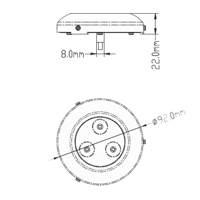 Onderwaterverlichting Boot 6 LED Wit 10-30 Vdc 92mm