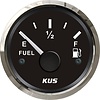 Brandstofmeter Boot 56mm Zwart met Rvs Rand