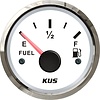 Brandstofmeter Boot 56mm Wit met Rvs Rand