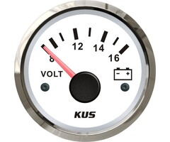 Boat Volt Gauge 56mm White