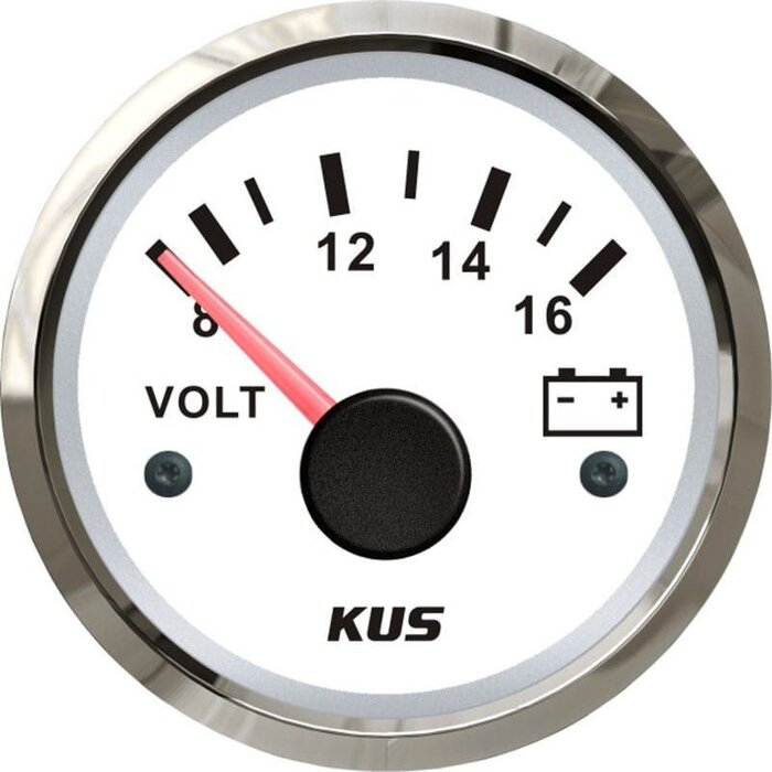 Boat Volt Gauge 56mm White