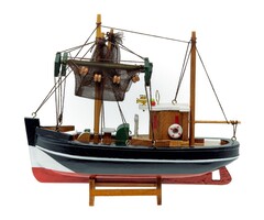Fishing Ship Model 24cm Blue-Red