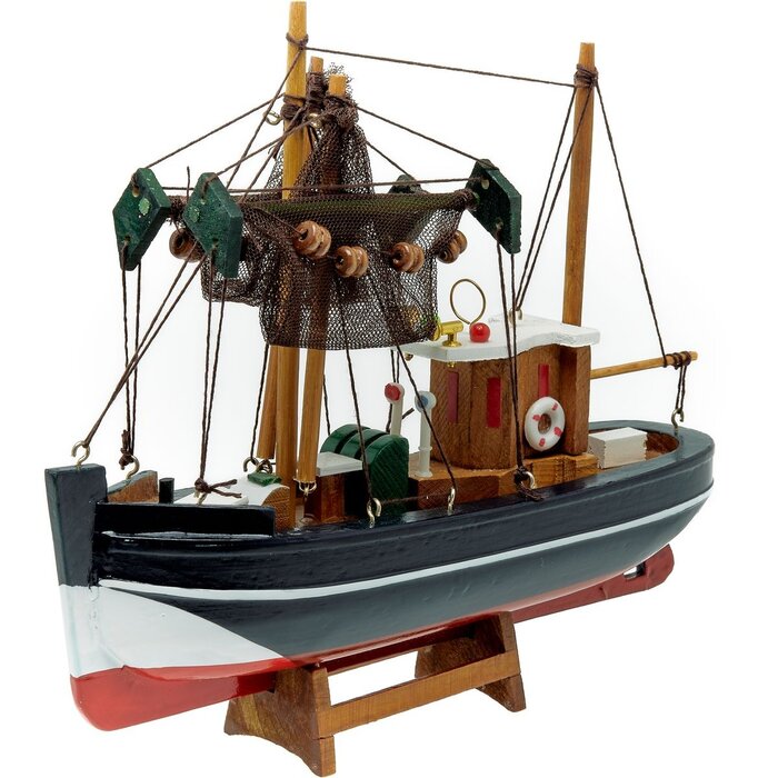 Fishing Ship Model 24cm Blue-Red