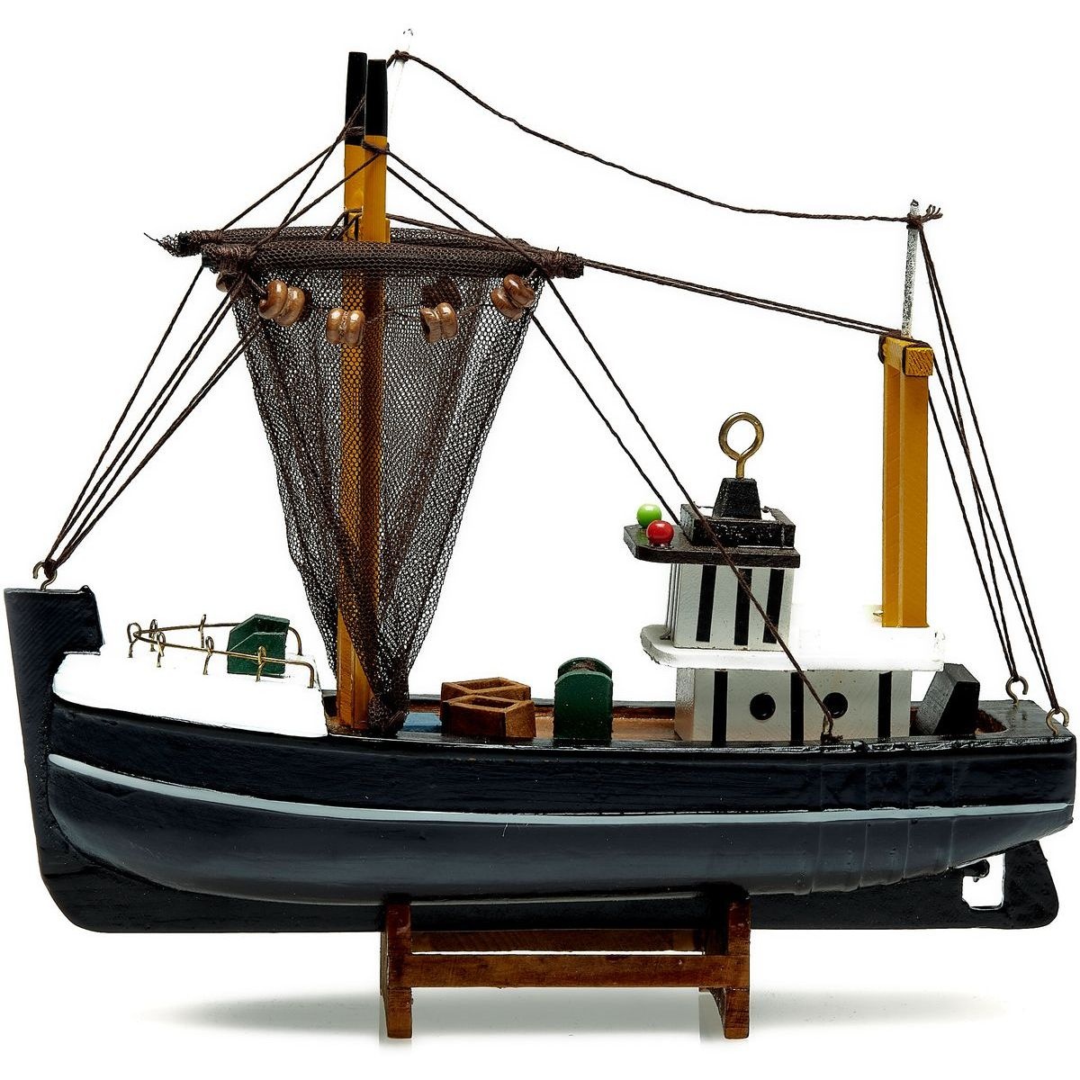 Model Vissersboot 24cm Blauw-Zwart