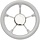 Rvs Stuurwiel Boot 280mm met Polyurethaan Grip Wit