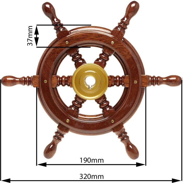 Houten Stuurwiel Boot Mahonie 320mm