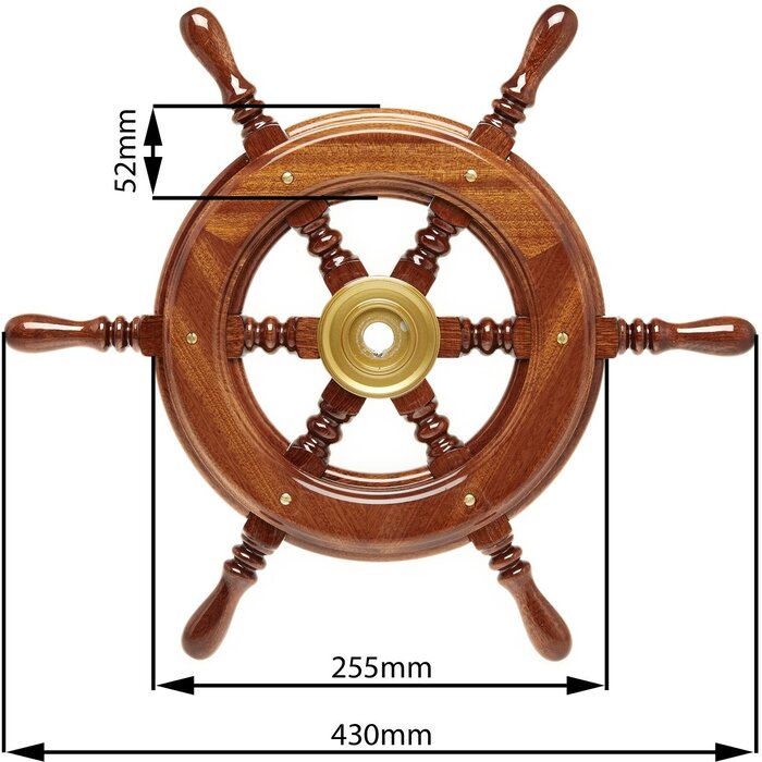 Houten Stuurwiel Boot Mahonie 430mm