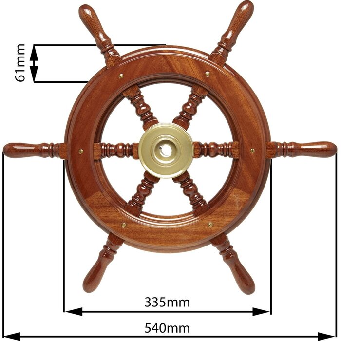 Wooden Boat Steering Wheel Mahogany 540mm