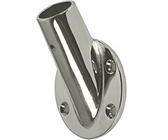 Boat Flag Pole Holder 22mm with Round 65mm Base Chrome Plated