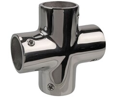 4-Way Cross for 22mm Boat Rail SS316