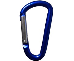 Karabijnhaak Aluminium Blauw 60mm