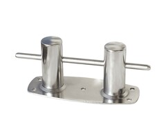 Dubbele Bolder 160x65mm met Voetplaat Rvs