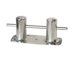 Dubbele Bolder 200x75mm met Voetplaat Rvs