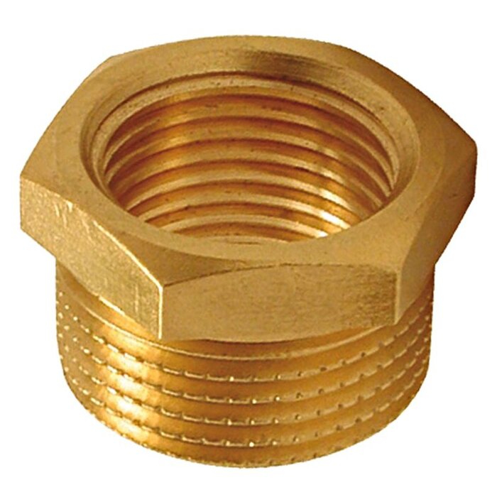 Verloopring 3/8" Male x 1/4" Female Messing