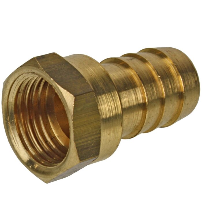Hose Barb Female 1/2" to 18mm Brass