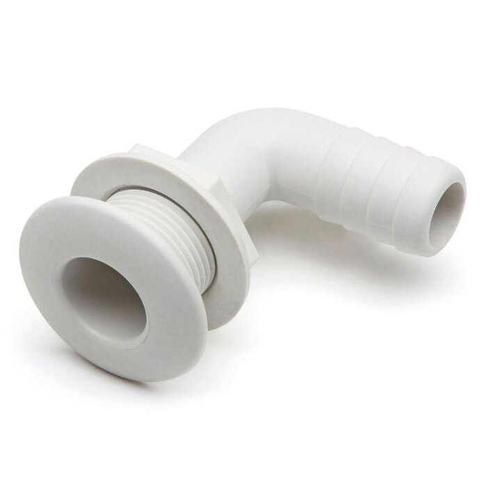 Thru Hull Fitting 90 Degree 25mm Nylon