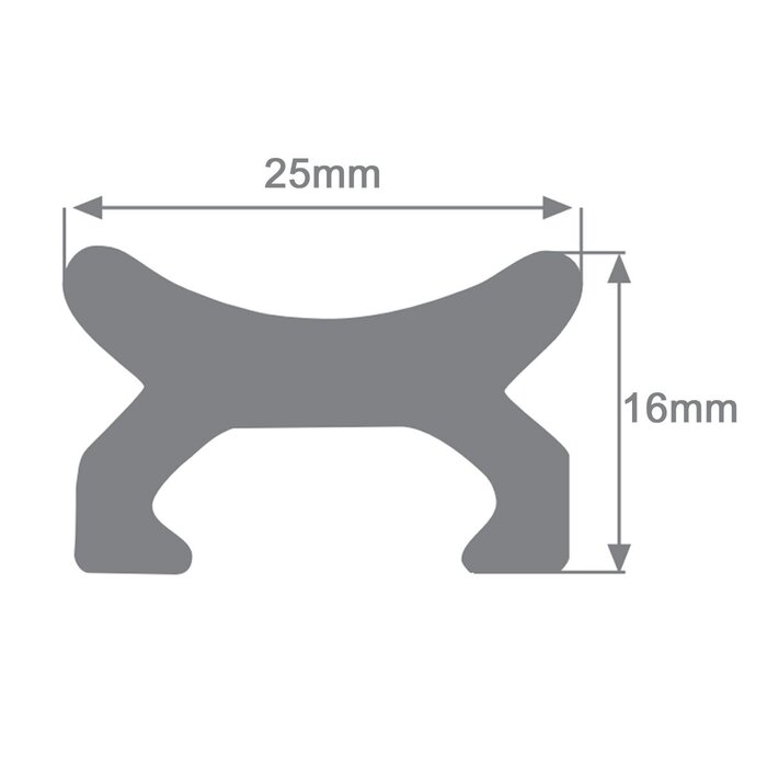Viadana Sail Track 25x16mm 150cm Anodized Aluminium