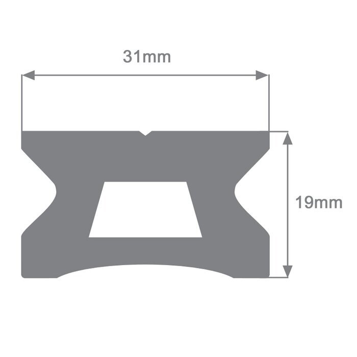 Viadana Overlooprail 31x19mm 150cm