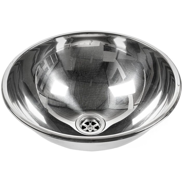 Inbouw Wasbak Rond 390x150mm Rvs
