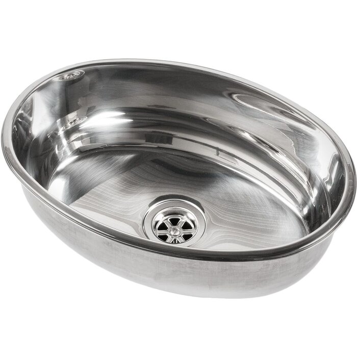 Marine Sink Oval 382x265x130mm Built-In SS316
