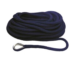 10mm x 6m Mooring Line with Thimble Deluxe Polyester Blue