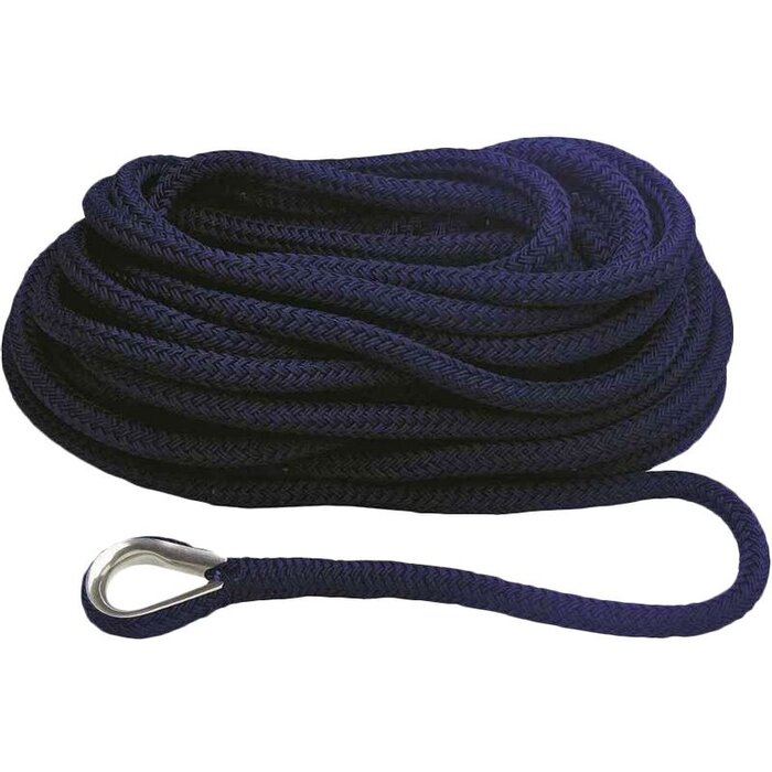 10mm x 6m Landvast met Oog Deluxe Blauw Polyester