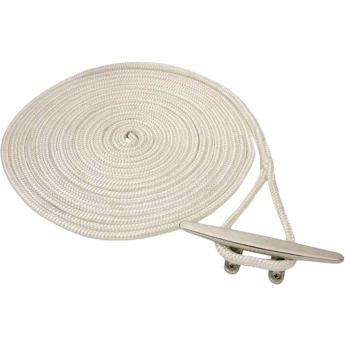 16mm x 12m Landvast met Lus Deluxe Wit Polyester