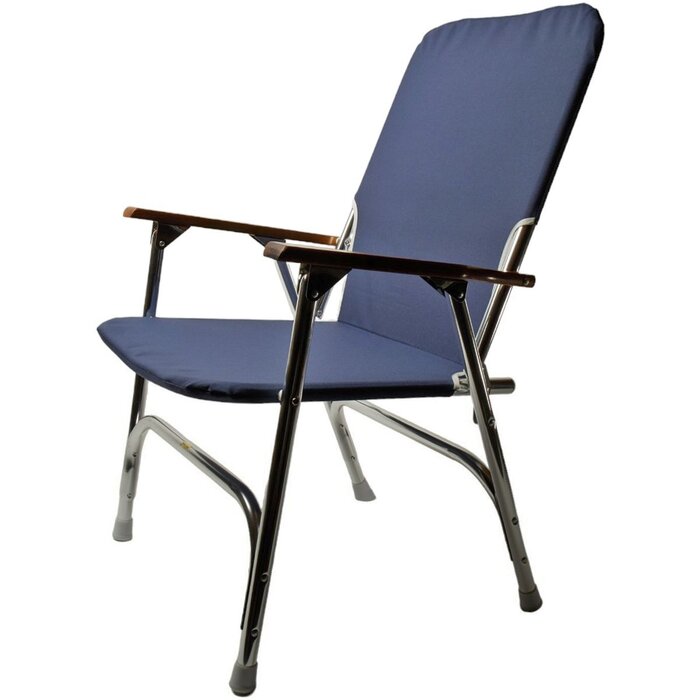 Opvouwbare Dekstoel met Houten Armleuningen Blauw
