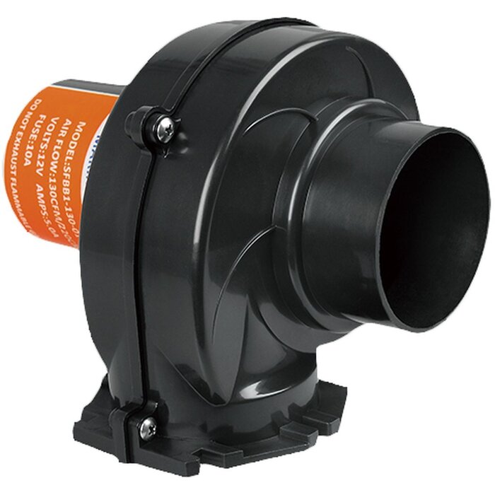 Bilge Blower 130 CFM Flange/Flex Mount 12V